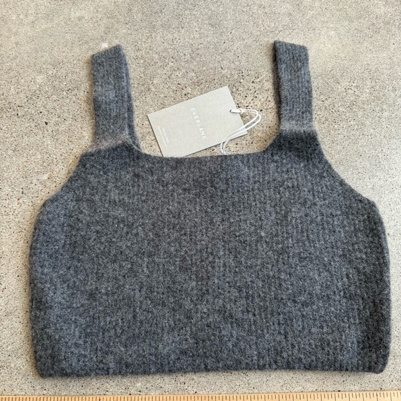 Everlane NWT Medium Charcoal The Cozy Stretch Crop Tank - Picture 5 of 8
